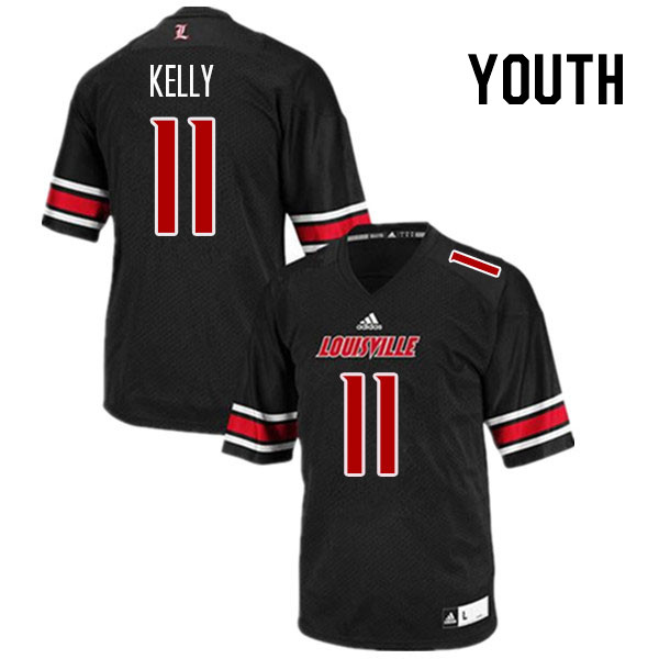 Youth #11 Cam'Ron Kelly Louisville Cardinals College Football Jerseys Stitched Sale-Black